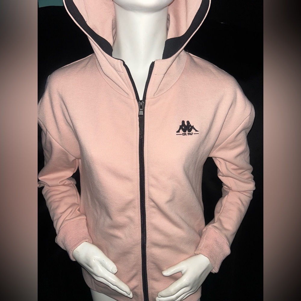 Kappa Light Pink Hoodie with Black Accents
